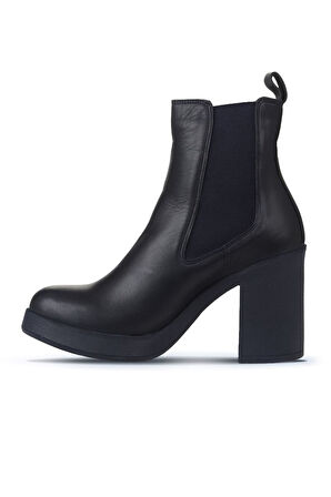 Bueno Shoes Lacivert Deri Kadın Topuklu Bot 01wz3202