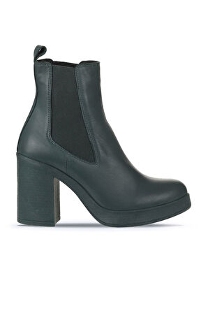 Bueno Shoes Yeşil Deri Kadın Topuklu Bot 01wz3202
