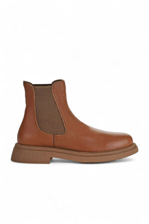 Bueno Shoes Taba Deri Kadın Düz Bot 01wz4007