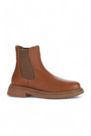 Bueno Shoes Taba Deri Kadın Düz Bot 01wz4007