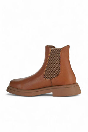Bueno Shoes Taba Deri Kadın Düz Bot 01wz4007