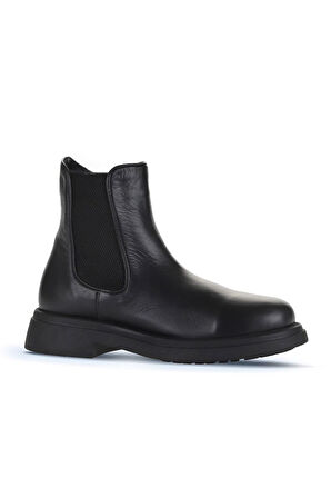 Bueno Shoes Siyah Deri Kadın Düz Bot 01wz4007