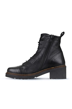 Bueno Shoes Siyah Deri Kadın Topuklu Bot 01wz4400