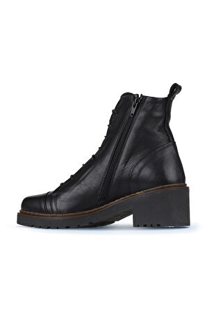 Bueno Shoes Siyah Deri Kadın Topuklu Bot 01wz4400