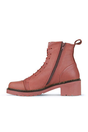 Bueno Shoes Pembe Deri Kadın Topuklu Bot 01wz4400