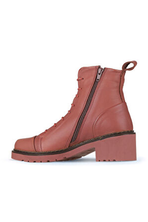 Bueno Shoes Pembe Deri Kadın Topuklu Bot 01wz4400