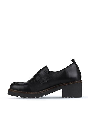 Bueno Shoes Siyah Deri Kadın Topuklu Ayakkabı 01wz4404