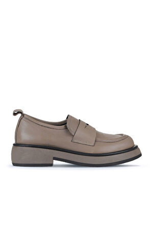 Bueno Shoes Gri Vizon Deri Kadın Loafer 01wz4508