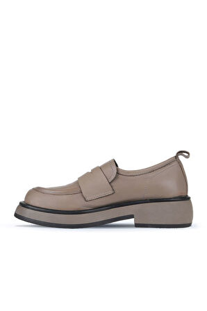 Bueno Shoes Gri Vizon Deri Kadın Loafer 01wz4508