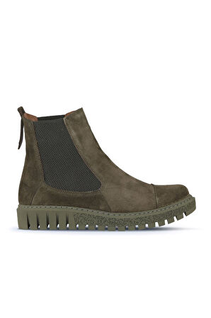 Bueno Shoes Haki Süet Kadın Düz Bot 01wz5202