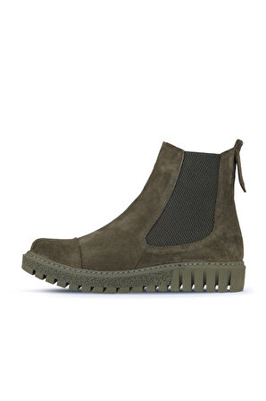 Bueno Shoes Haki Süet Kadın Düz Bot 01wz5202