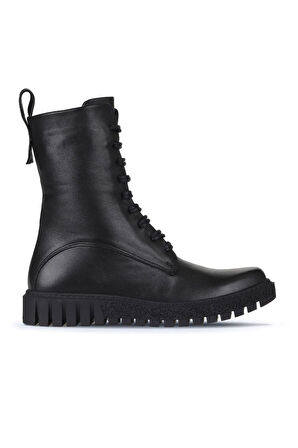 Bueno Shoes Siyah Deri Kadın Düz Bot 01wz5208