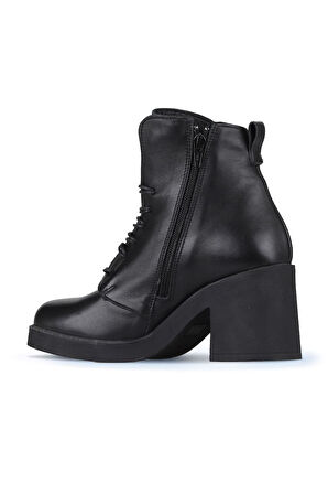 Bueno Shoes Siyah Deri Kadın Topuklu Bot 01wz7107