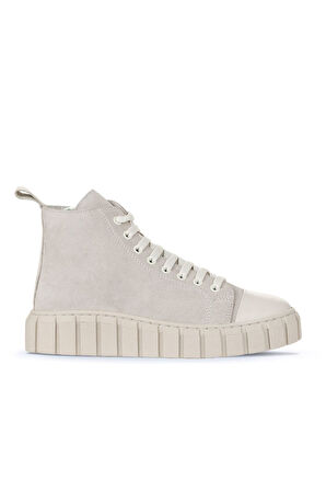 Bueno Shoes Bej Süet Kadın Düz Bot 01wz4101