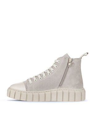 Bueno Shoes Bej Süet Kadın Düz Bot 01wz4101