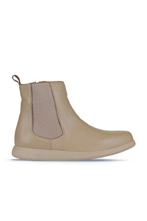 Bueno Shoes Vizon Deri Kadın Düz Bot 01wz4204