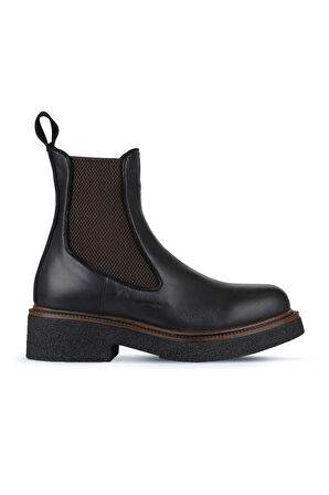 Bueno Shoes Siyah Deri Kadın Düz Bot 01wz4300