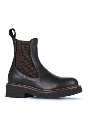 Bueno Shoes Siyah Deri Kadın Düz Bot 01wz4300