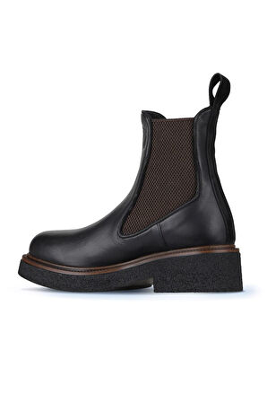 Bueno Shoes Siyah Deri Kadın Düz Bot 01wz4300