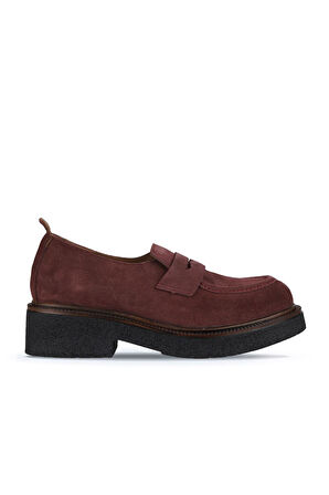 Bueno Shoes Bordo Süet Kadın Loafer 01wz4302