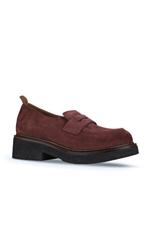 Bueno Shoes Bordo Süet Kadın Loafer 01wz4302