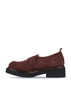 Bueno Shoes Bordo Süet Kadın Loafer 01wz4302