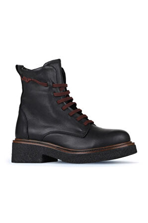 Bueno Shoes Siyah Bordo Deri Kadın Düz Bot 01wz4306