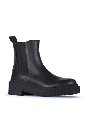 Bueno Shoes Siyah Deri Kadın Topuklu Bot 01wz6306