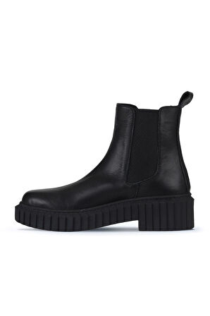 Bueno Shoes Siyah Deri Kadın Topuklu Bot 01wz6306