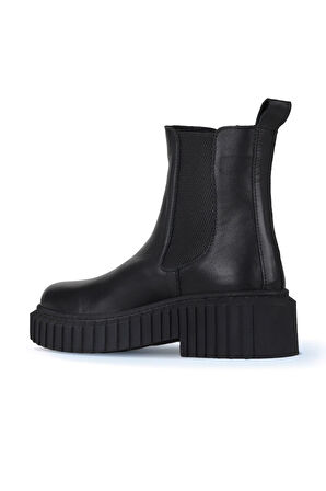 Bueno Shoes Siyah Deri Kadın Topuklu Bot 01wz6306