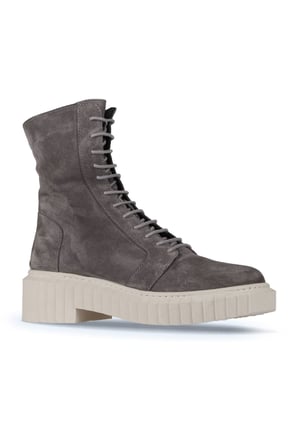 Bueno Shoes Gri Koyu Süet Kadın Düz Bot 01wz6307