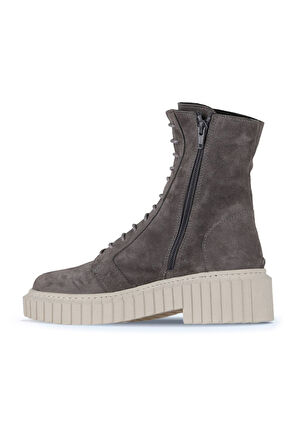 Bueno Shoes Gri Koyu Süet Kadın Düz Bot 01wz6307