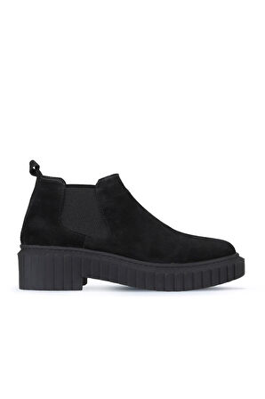 Bueno Shoes Siyah Süet Kadın Topuklu Bot 01wz6311