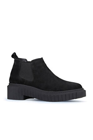 Bueno Shoes Siyah Süet Kadın Topuklu Bot 01wz6311