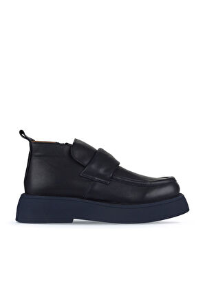 Bueno Shoes Lacivert Deri Kadın Düz Bot 01wz6402