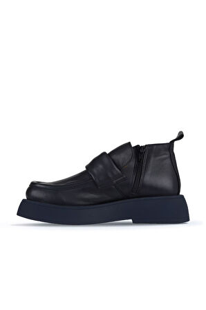 Bueno Shoes Lacivert Deri Kadın Düz Bot 01wz6402