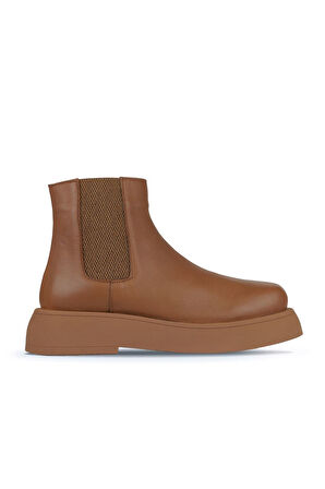 Bueno Shoes Taba Deri Kadın Düz Bot 01wz6403