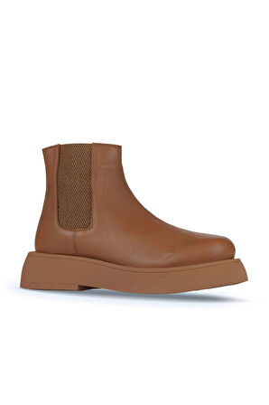 Bueno Shoes Taba Deri Kadın Düz Bot 01wz6403