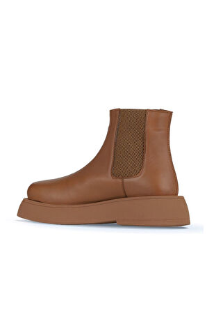 Bueno Shoes Taba Deri Kadın Düz Bot 01wz6403