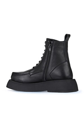 Bueno Shoes Siyah Deri Kadın Dolgu Topuklu Bot 01wz6405