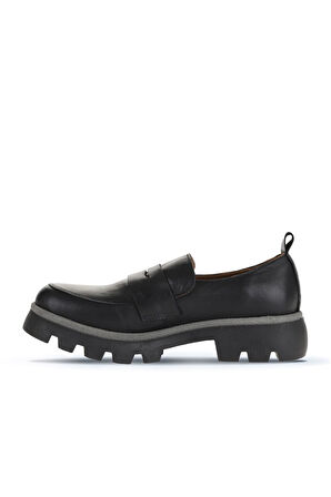 Bueno Shoes Siyah Deri Kadın Loafer 01wz6500