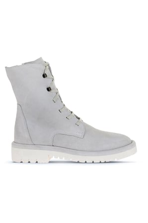 Bueno Shoes Beyaz Süet Kadın Düz Bot 01wz6701
