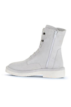 Bueno Shoes Beyaz Süet Kadın Düz Bot 01wz6701