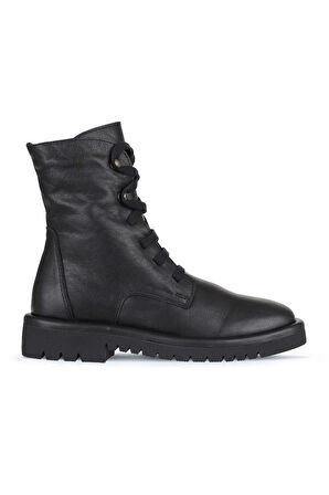 Bueno Shoes Siyah Deri Kadın Düz Bot 01wz6701