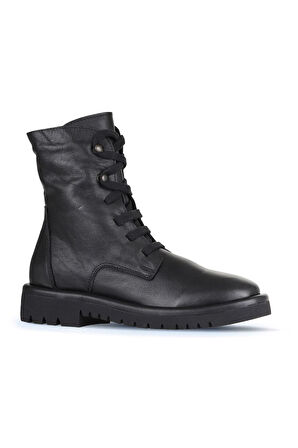 Bueno Shoes Siyah Deri Kadın Düz Bot 01wz6701
