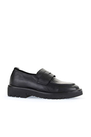 Bueno Shoes Siyah Deri Kadın Loafer 01wz6703