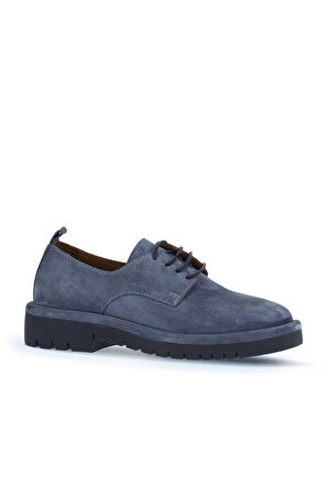 Bueno Shoes Mavi Süet Kadın Klasik Ayakkabı 01wz6704