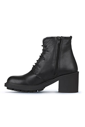 Bueno Shoes Siyah Deri Kadın Topuklu Bot 01wz7904
