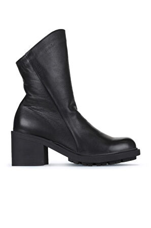 Bueno Shoes Siyah Deri Kadın Topuklu Bot 01wz7905