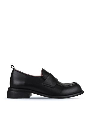 Bueno Shoes Siyah Deri Kadın Loafer 01wz6804